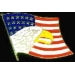 USA FLAG UNITED STATES FLAG W EAGLE HEAD PIN